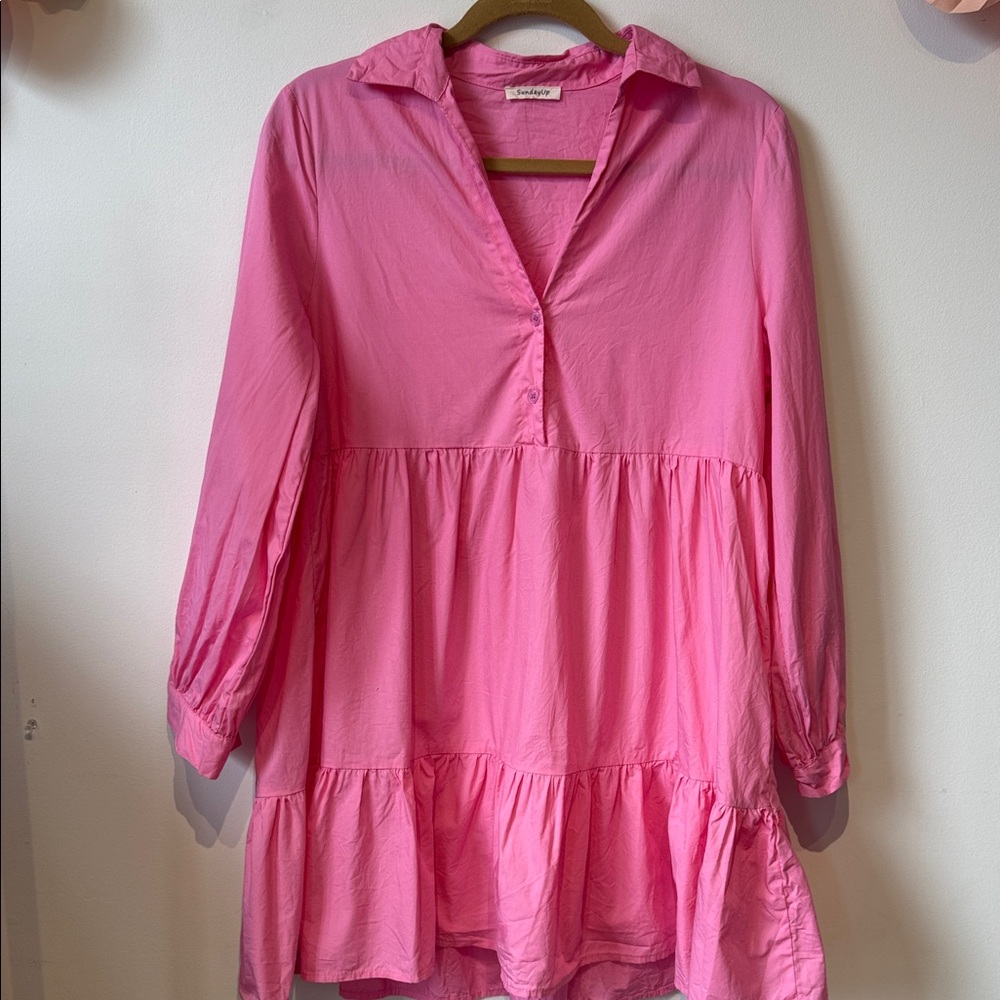 Sunday Up Pink Babydoll dress large